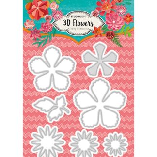 Embossing Die Cut Stencil 3D Flowers nr.94