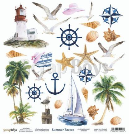 ScrapBoys Summer Breeze paper cut out elements DZ