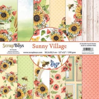 ScrapBoys Sunny Village paperset 12 vl+cut out elements-DZ 30.5 op 30.5cm