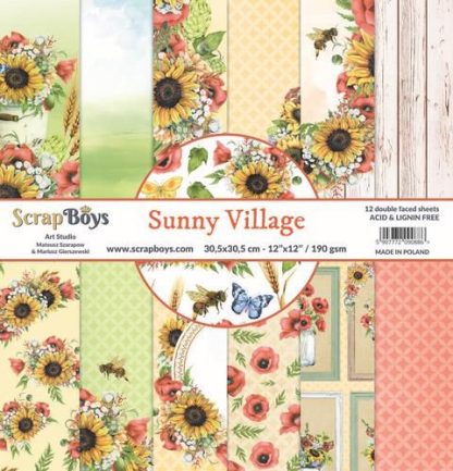 ScrapBoys Sunny Village paperset 12 vl+cut out elements-DZ 30.5 op 30.5cm