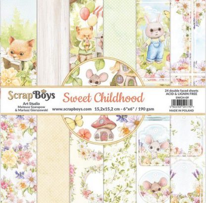 ScrapBoys Sweet Childhood paperpad 24 vl+cut out elements-DZ