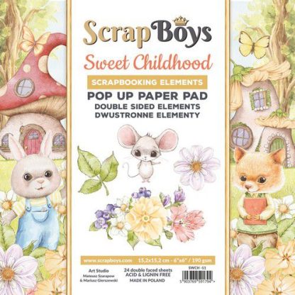 Scrapboys POP UP Paper Pad double sided elements - Sweet Childhood