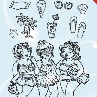 Clear Stamps - Yvonne Creations - Bubbly Girls - Beach Girls