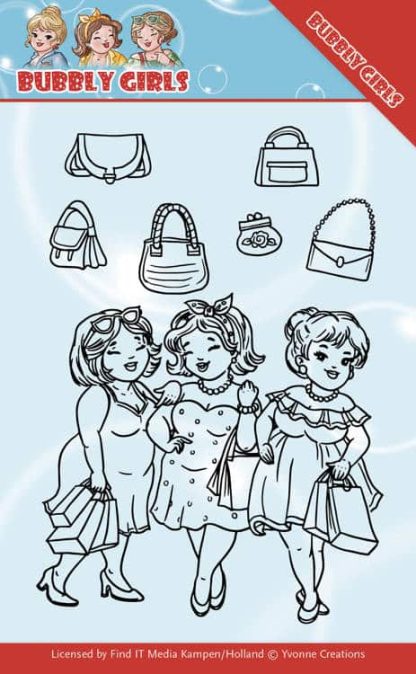 Clear Stamps - Yvonne Creations - Bubbly Girls - Gone Shopping