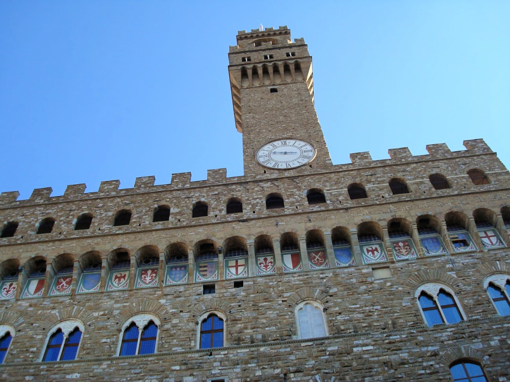 Wapenschilden onder de omloop van Palazzo Vecchio, Florence