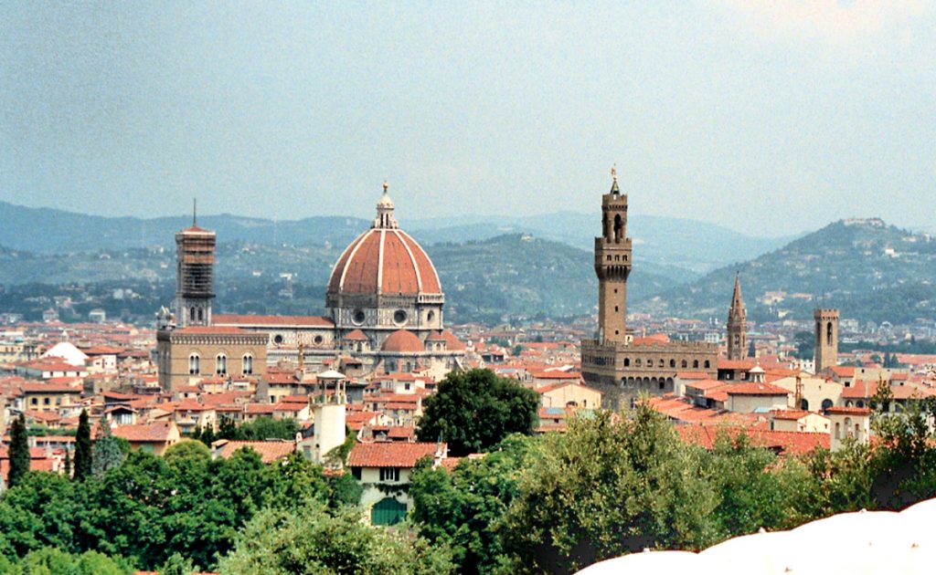 Panoramic view of Florence with the Dome and Palazzo Vecchio