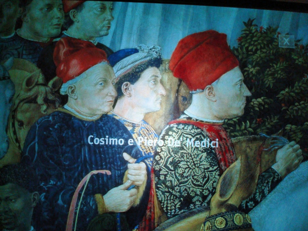 Cosimo and Piero de' Medici, from Benozzo Gozzoli’s Procession of the Kings, Cappella dei Magi.