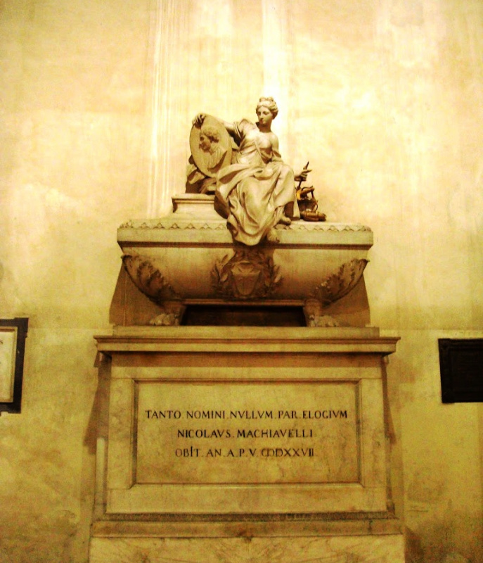 Machiavelli’s tomb in Santa Croce, Florence
