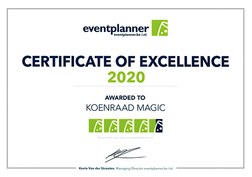 Koenraad Magic Award Certificate2020