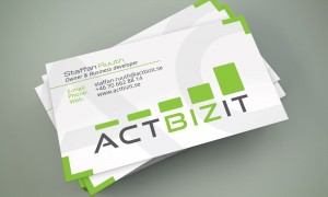 Actbizit visitkort med logotyp