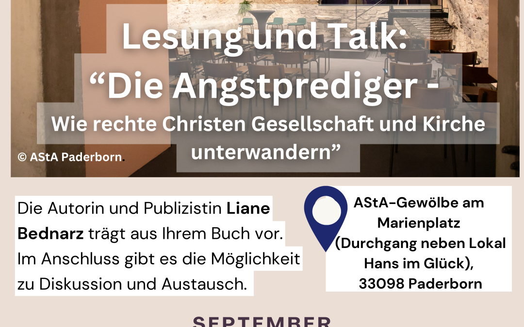 Rückblick: Lesung & Talk „Die Angstprediger – Wie rechte Christen Gesellschaft und Kirche unterwandern“