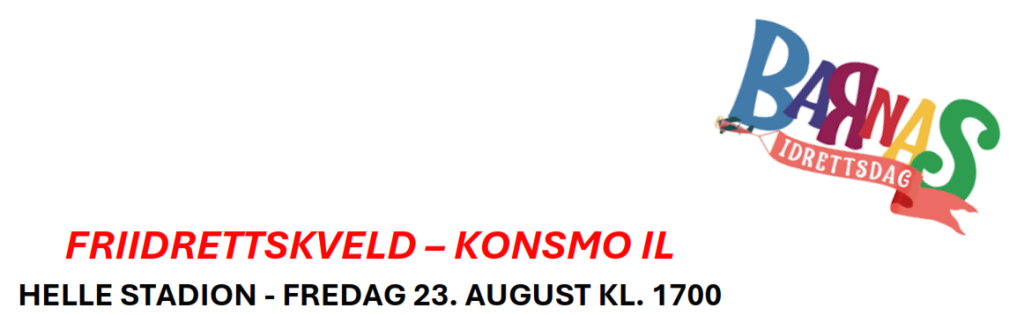 Friidrettskveld 23. August – KONSMO IL