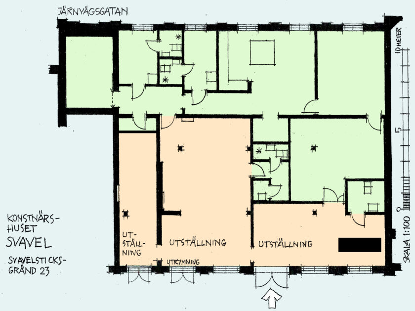 Planritning över Konstnärshuset Svavel