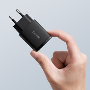 Baseus Snellader Adapter USB-A + USB-C Poort 20W - Zwart