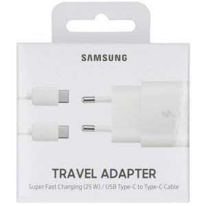 Samsung Snellader USB-C Adapter 25W + USB-C Kabel - Wit (1m)
