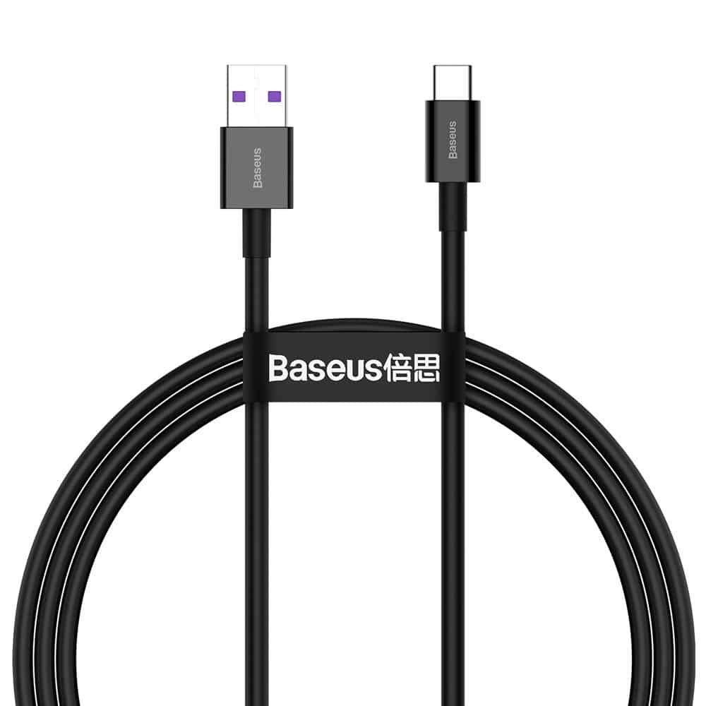 Baseus USB-C Kabel 66W - USB-A to USB-C - Zwart (1m)