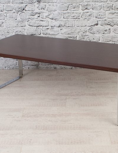 Wooden table with metal legs