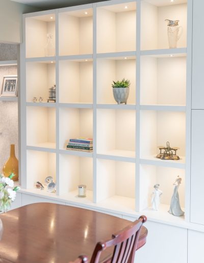 Bespoke shelves created for a living room redesign - Koubou Interiors