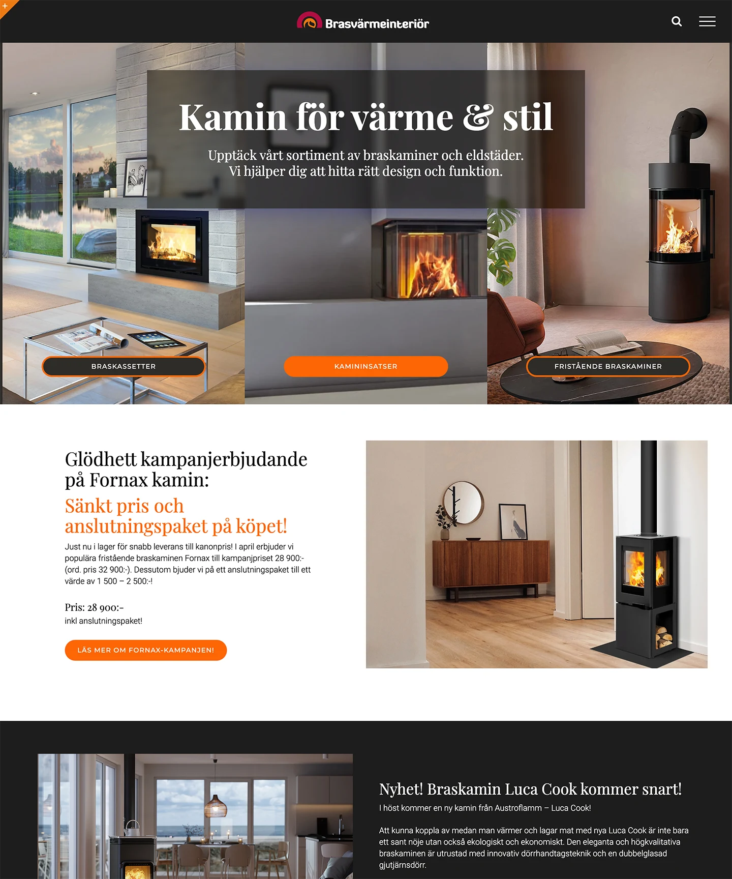 Brasvarmeinterior webbdesign