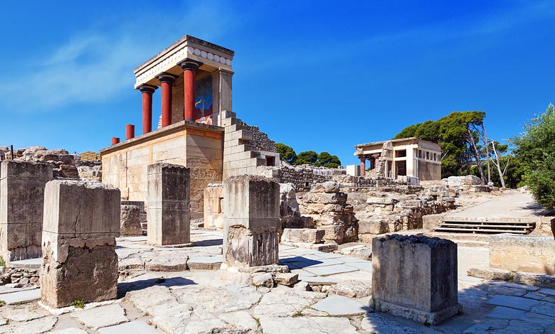 Det minoiske palads Knossos er den største attraktion på Kreta