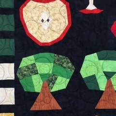 Detalje billede, hvor den moderne quiltning anes