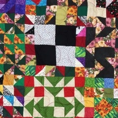 Detalje billede af sampler quilt