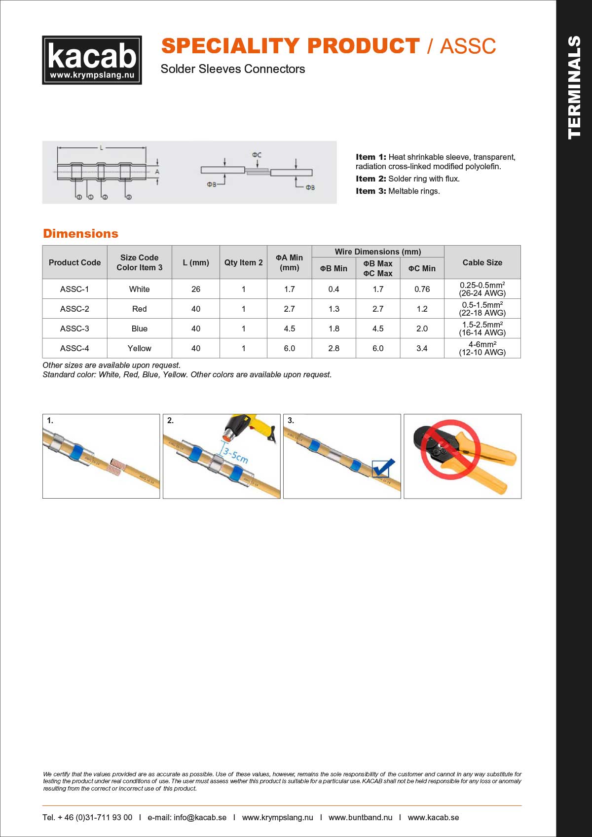 ASSC-solder sleeves connectors