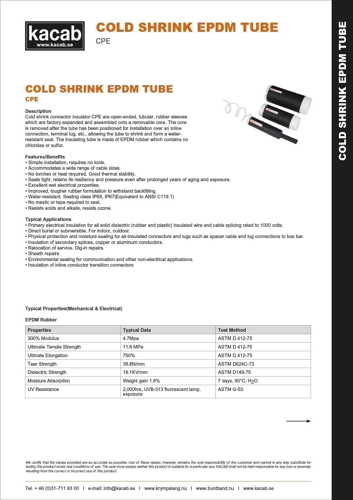 CPE - Cold shrink tubing