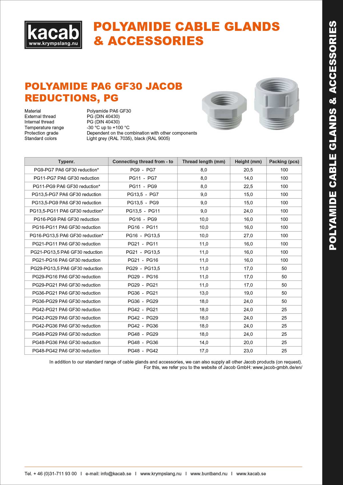 Polyamide PA6 GF30 Jacob reductions - PG