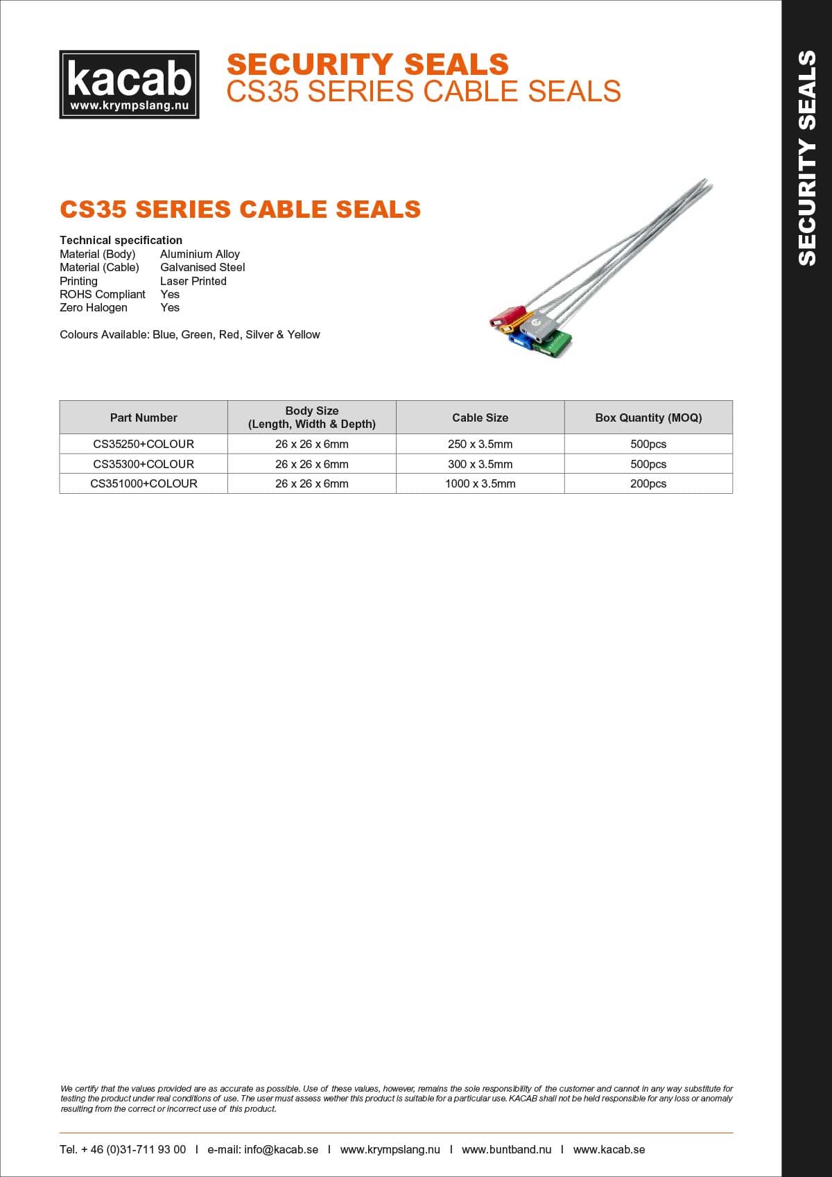 CS35 Series Cable Seals