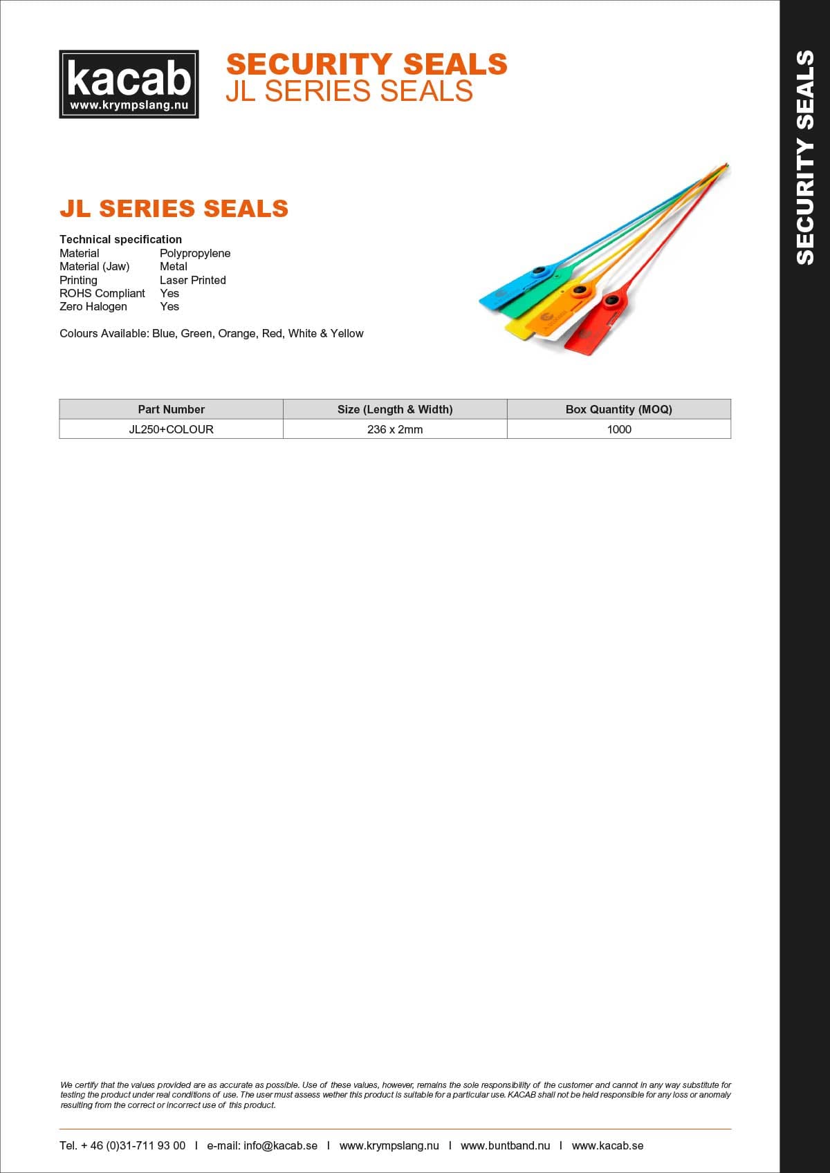 JL Series Seals