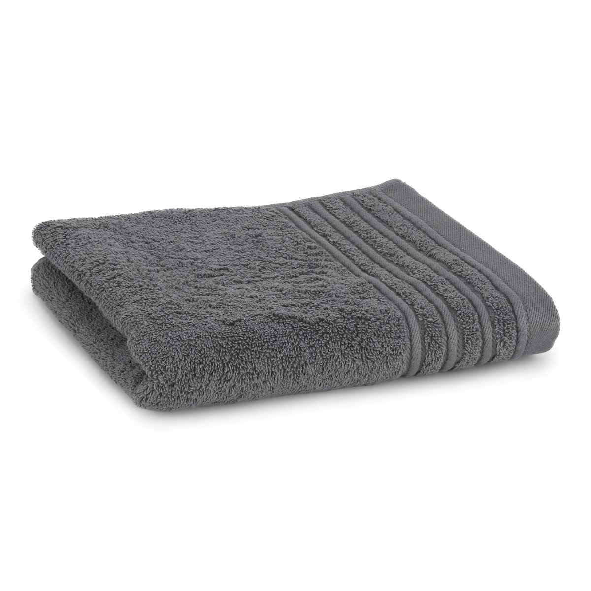 Håndklæde med broderet navn - mørk grå