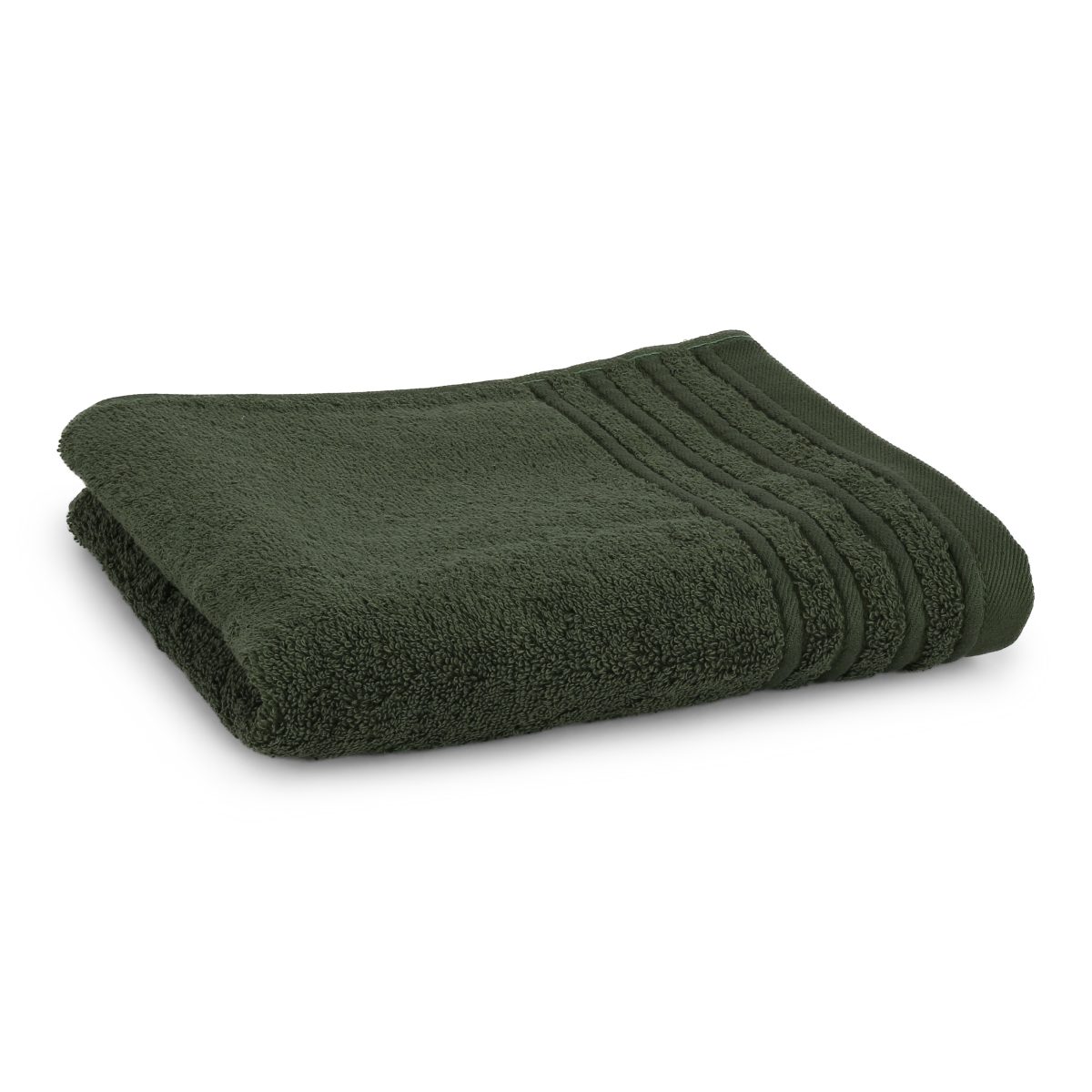 Håndklæde med broderet navn - mørk grøn