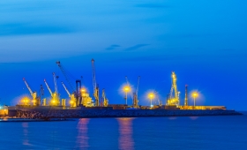 Terminal Crociere Bari Port at night