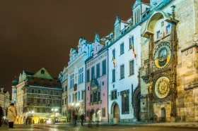 Astronomisch Uurwerk van Praag bij nacht