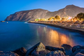 Santorini - Kamari Beach bij nacht