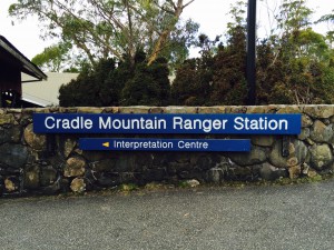 Cradle Mountain skilt