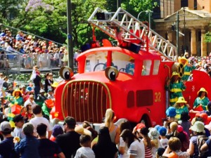 Juleparade Adelaide rød brandbil