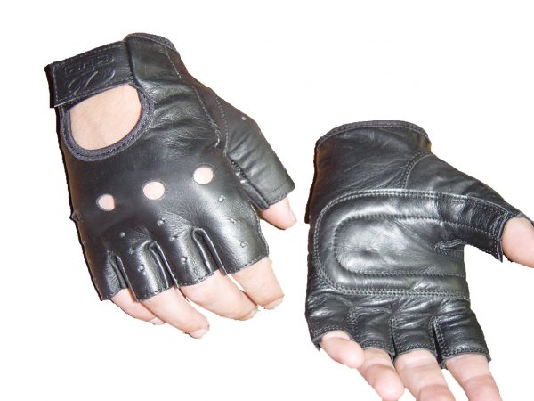Guante Piel Custom Sin Dedos Negro Ref. 106018 Talla XXL