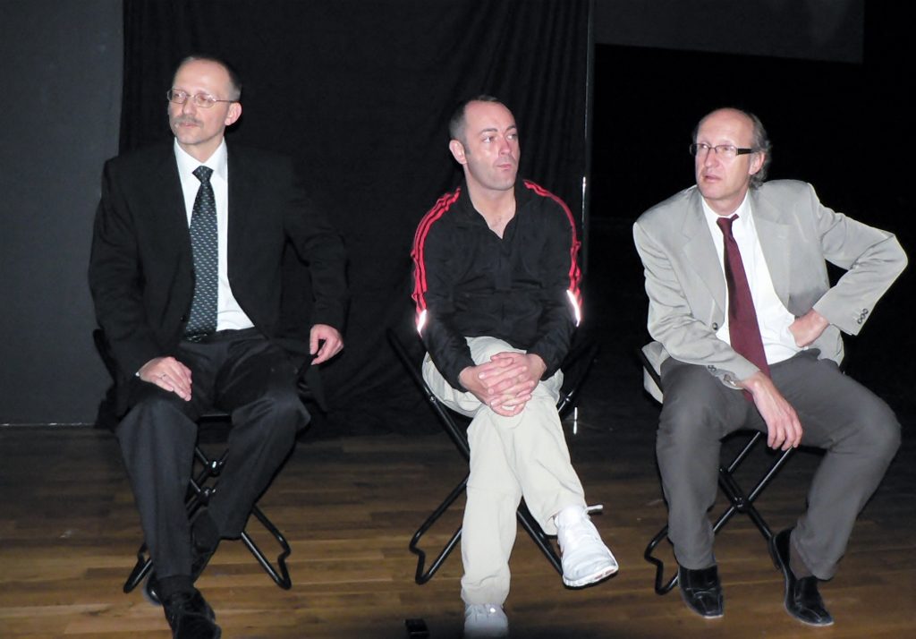 Holger Broeker (links), Douglas Gordon und Markus Brüderlin, 2007. Foto © Urszula Usakowska-Wolff