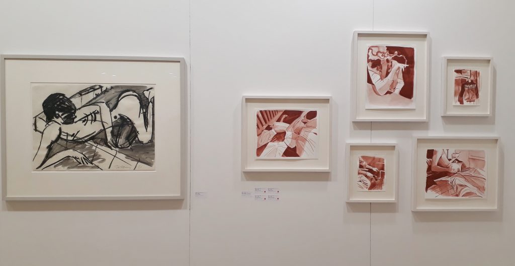 Arbeiten von Logan T. Sibrel, Galerie Thomas Fuchs Stuttgart, paper positions berlin 2023. Foto Urszula Usakowska-Wolff