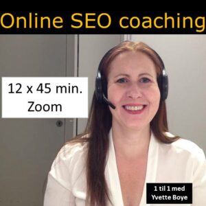 SEO coach som gir SEO hjelp mens hun snakker via Zoom.