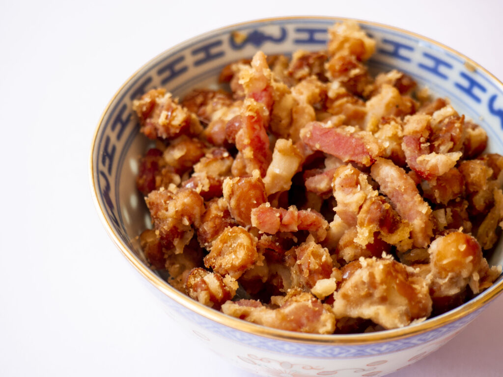 sambal goreng bruine bonen met spek