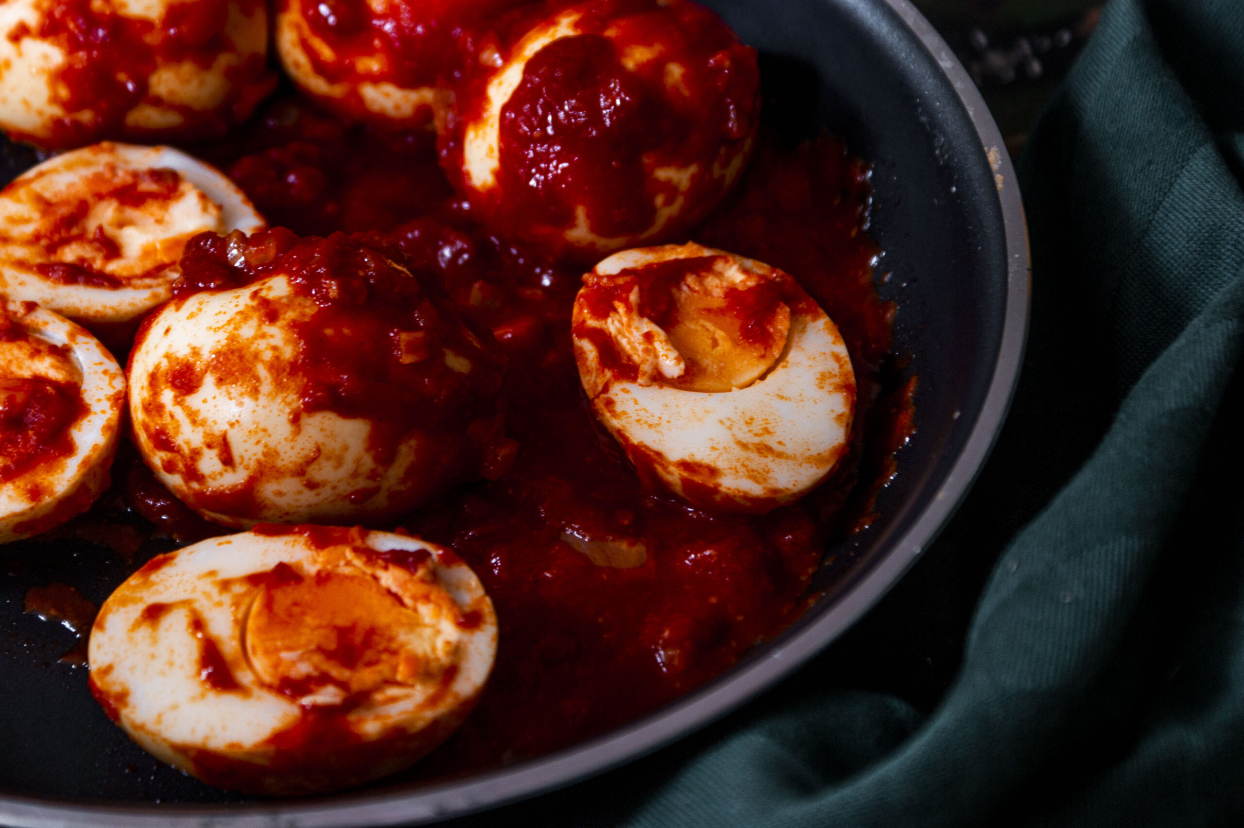 Telur tanpa santan kari Telur Masak