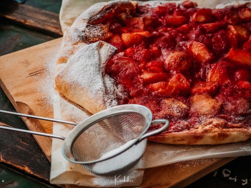 galette met nectarine en aardbeien