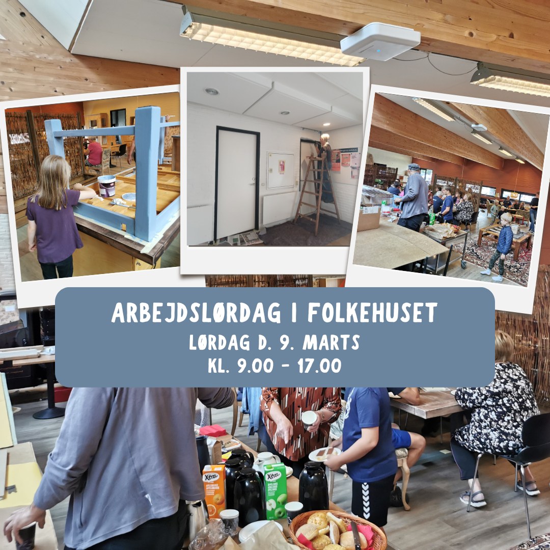 Billedet er en collage med billeder fra tidligere arbejdslørdage.