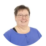 Portræt billede af Inge Skjølstrup, Sognediakon i Kvaglund Kirke.