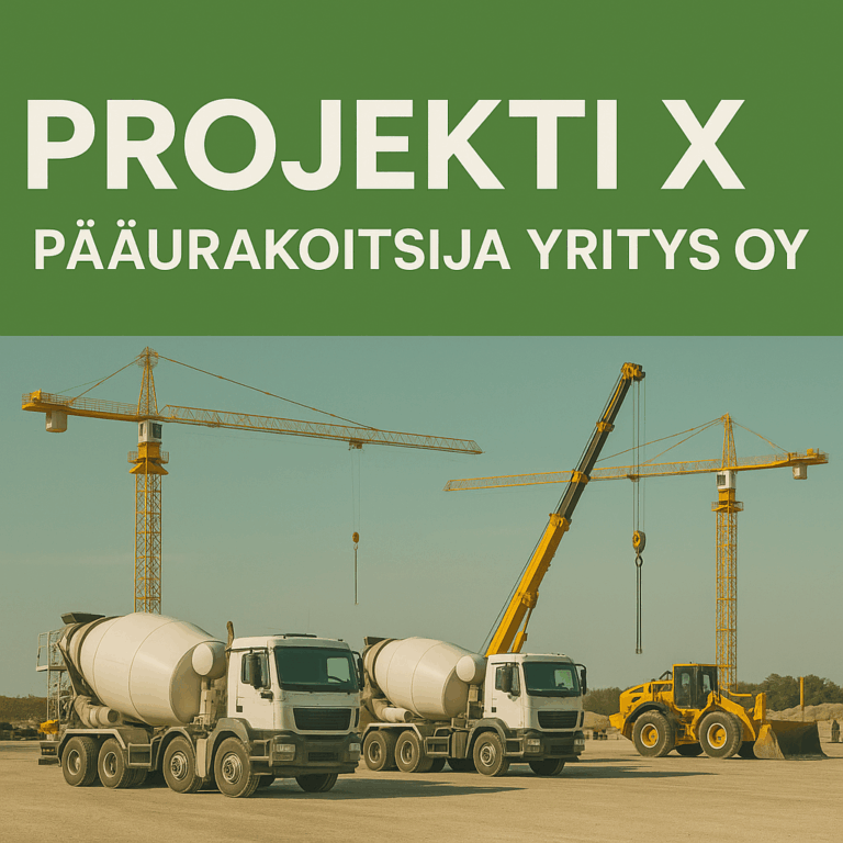 Projekti X. Pääurakoitsija Yritys OY.