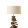 Lampe + Abat-Jour Bois Flotte Naturel/Beige Small