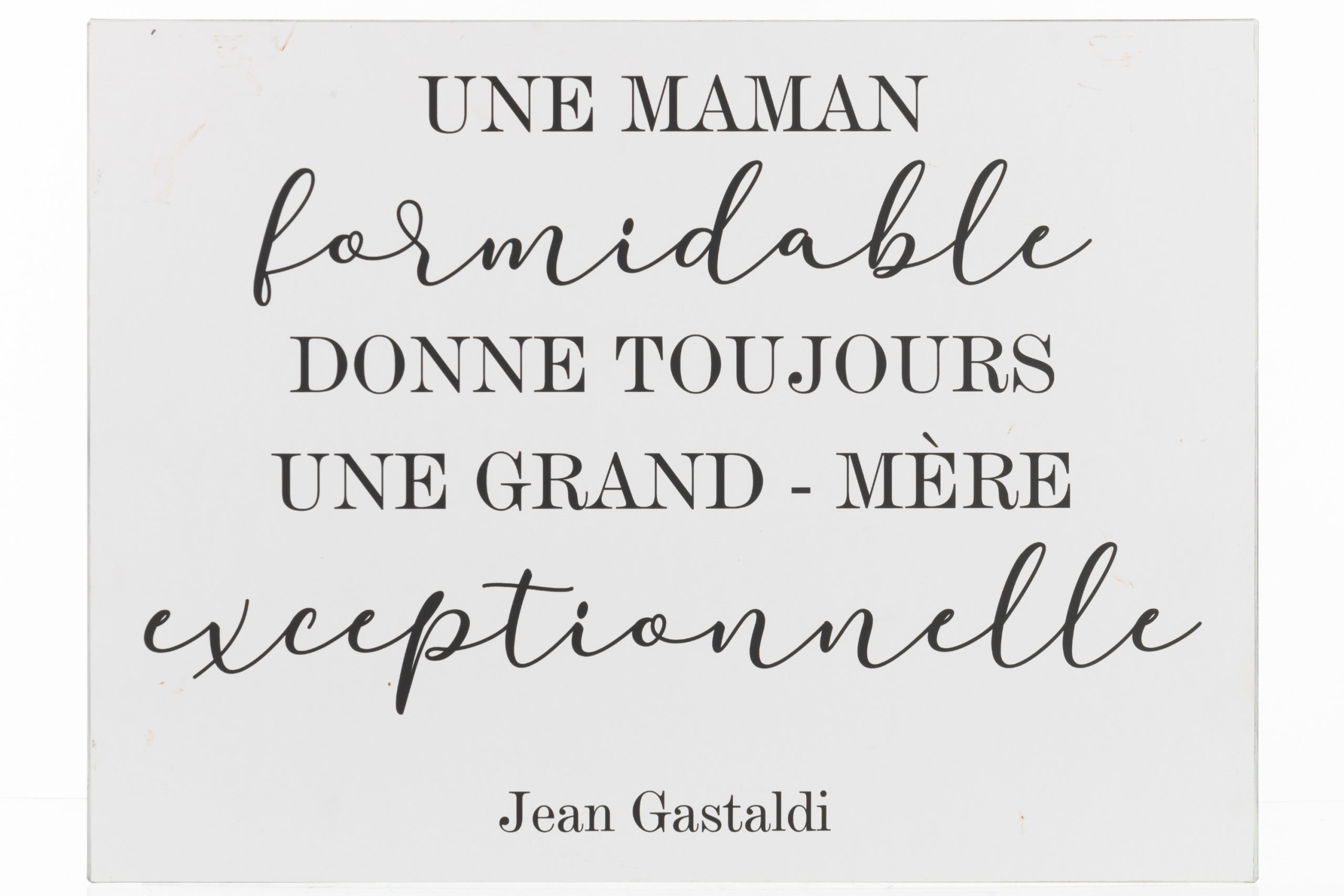 Pancarte Texte Français Maman Métal Blancnoir La Cadrerie Wavre 